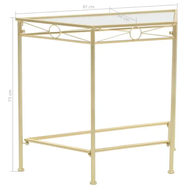 Vanaaegses stiilis kuldne metallist lisalaud, 87 x 34 x 73 cm - 6