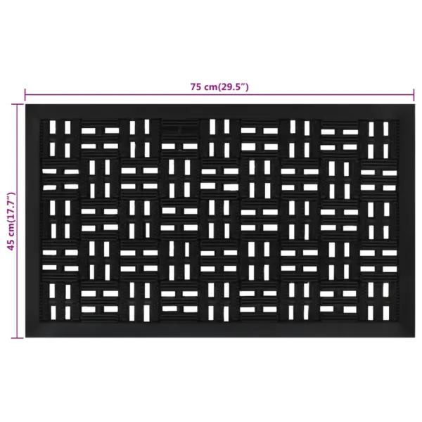Libisemiskindel kummist uksematt drenaažiavadega, must, 45 x 75 cm – 6