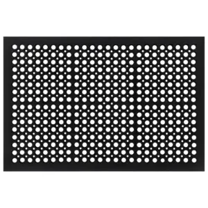 Libisemiskindel kummist uksematt äravooluavadega, must, 90 x 60 cm