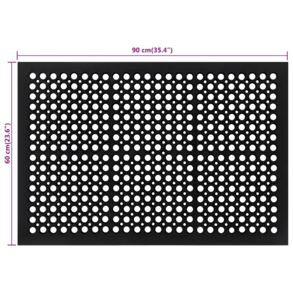 Libisemiskindel kummist uksematt äravooluavadega, must, 90 x 60 cm – 6