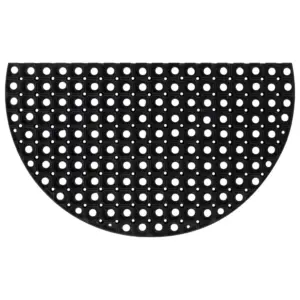 Poolringikujuline kummist uksematt, must, 45 x 75 cm, 16 mm
