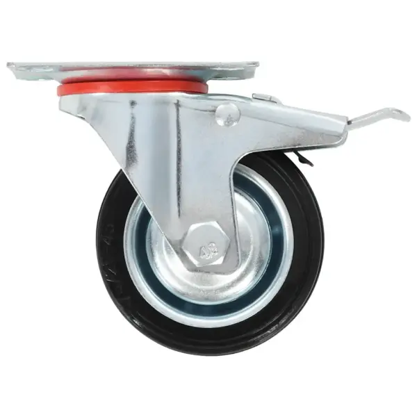 Kummist pöörlevad möblirattad piduritega, 8 tk, 75 mm, must – 6