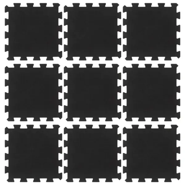 Lukustatavad kummist põrandamatid, 9 tk, must, 30 x 30 cm, 16 mm – 3