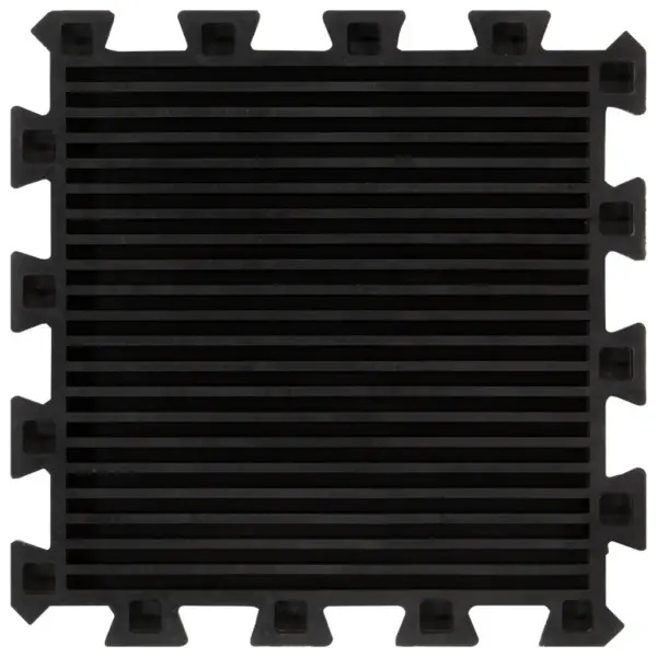 Lukustatavad kummist põrandamatid, 9 tk, must, 30 x 30 cm, 16 mm – 5