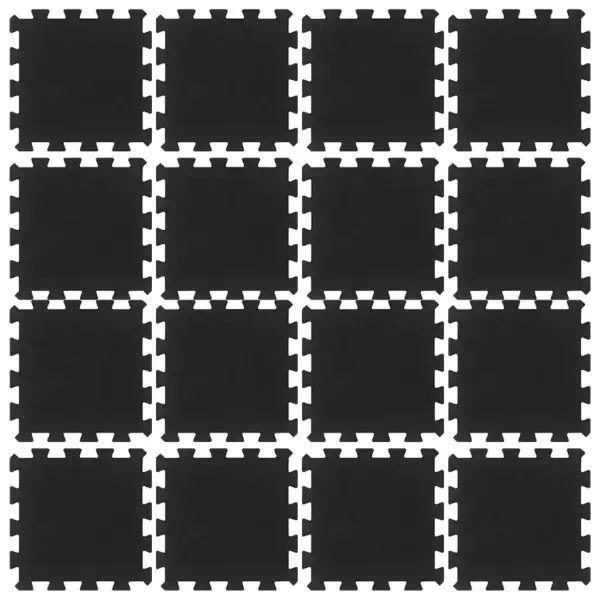 Kummist põrandamatid kodusesse jõusaali, omavahel lukustatavad, 16 tk, must, 30 x 30 cm, 16 mm – 3