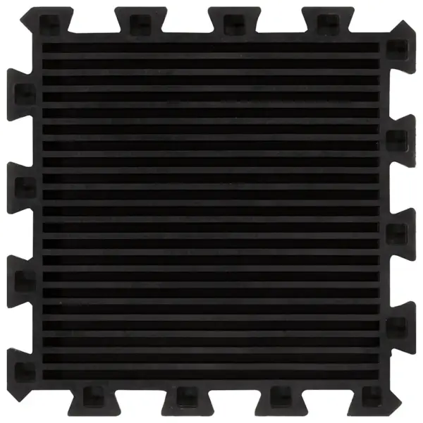 Kummist põrandamatid kodusesse jõusaali, omavahel lukustatavad, 16 tk, must, 30 x 30 cm, 16 mm – 5