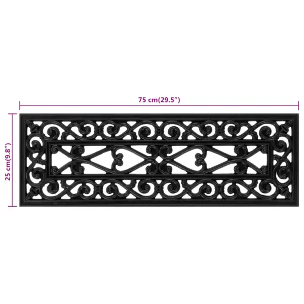 Libisemisvastased kummist trepiastme matid, must, 10 tk, 25 x 75 cm, 4 mm – 9