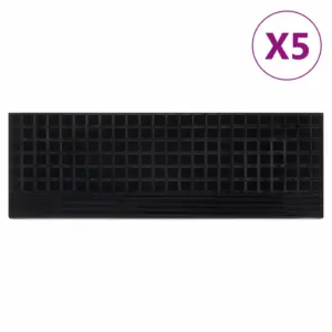 Kummist trepiastmematid, libisemiskindlad, 5 tk, must, 25 x 75 cm