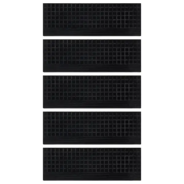 Kummist trepiastmematid, libisemiskindlad, 5 tk, must, 25 x 75 cm – 3