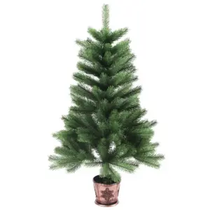 Kunstjõulupuu elutruude okastega potis, roheline, 90 cm