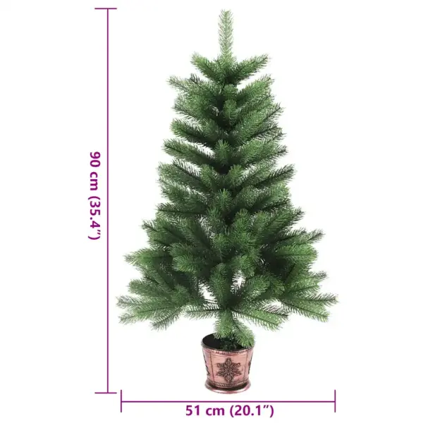 Kunstjõulupuu elutruude okastega potis, roheline, 90 cm – 7
