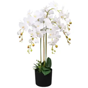 Elutruu kunstorhidee potiga, valge, 75 cm