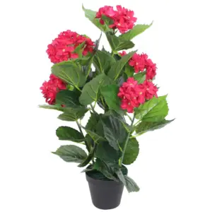 Kunsttaim hortensia potiga, punane, 60 cm