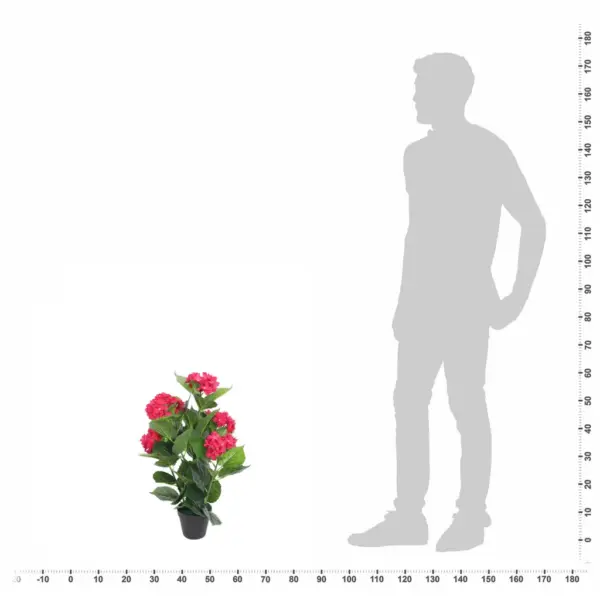Kunsttaim hortensia potiga, punane, 60 cm – 3