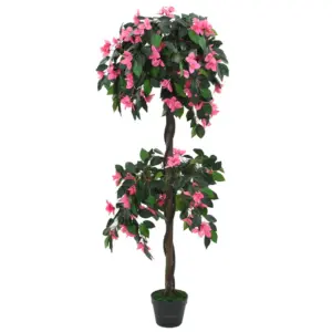 Kunsttaim rododendron potiga, 310 cm, roheline ja roosa
