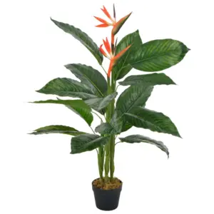 Kunsttaim strelitsia lillepotiga, 100 cm, roheline-punane