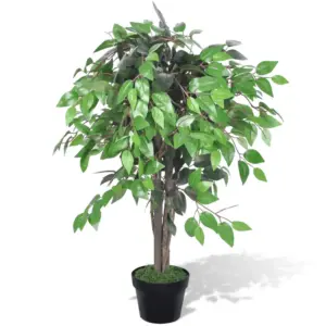 Kunsttaim viigipuu plastikpotis, 90 cm, 420 lehega