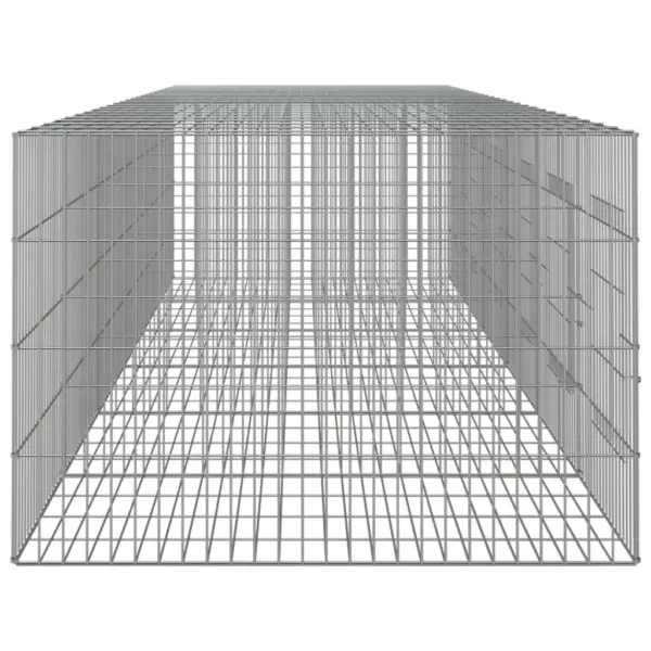 Väliaedik küülikutele 6 paneeliga, tsingitud rauast, hõbedane, 327 x 79 x 54 cm – 5