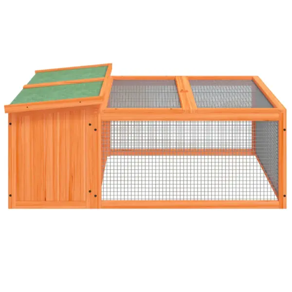 Männipuidust küülikupuur avara jooksualaga, pruun/roheline, 117,5 x 97 x 47,5 cm – 5