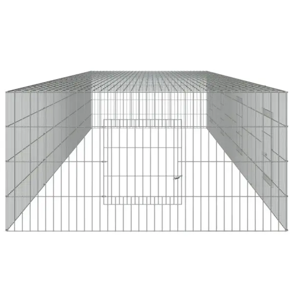 Küülikute väliaedik 4 paneeliga, tsingitud raud, hõbedane, 433 x 109 x 54 cm - 5