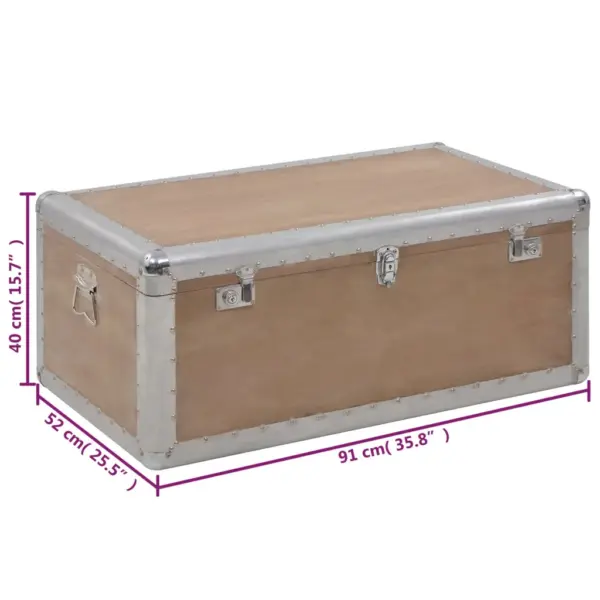 Pruun kuusepuidust hoiukirst metallääristega, 91 x 52 x 40 cm – 12