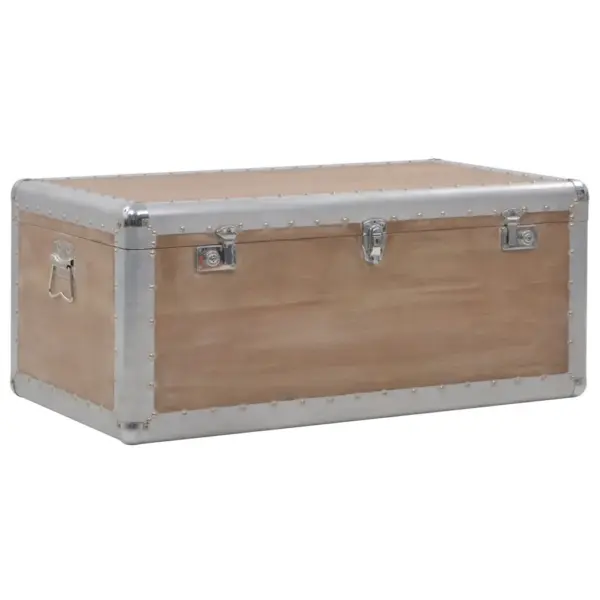 Pruun kuusepuidust hoiukirst metallääristega, 91 x 52 x 40 cm – 5