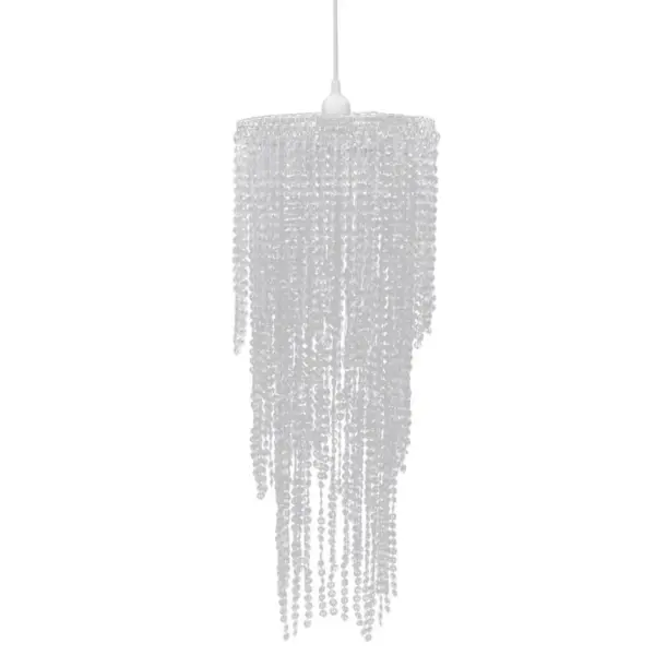 Rippuv helmeketiga lühter, läbipaistev plast ja terasraam, 26 x 70 cm – 2