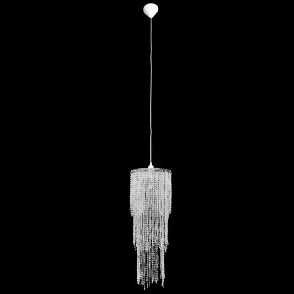Rippuv helmeketiga lühter, läbipaistev plast ja terasraam, 26 x 70 cm – 3