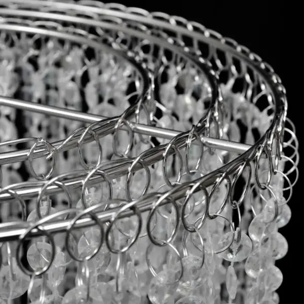 Rippuv helmeketiga lühter, läbipaistev plast ja terasraam, 26 x 70 cm – 4