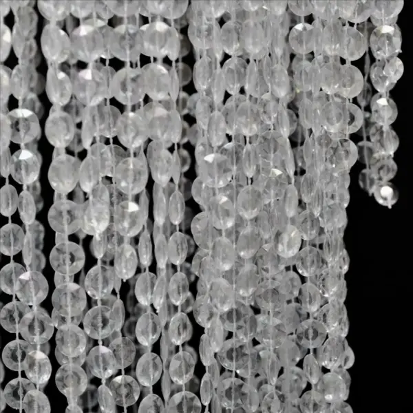 Rippuv helmeketiga lühter, läbipaistev plast ja terasraam, 26 x 70 cm – 5