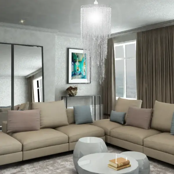 Rippuv helmeketiga lühter, läbipaistev plast ja terasraam, 26 x 70 cm – 8