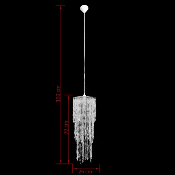 Rippuv helmeketiga lühter, läbipaistev plast ja terasraam, 26 x 70 cm – 9