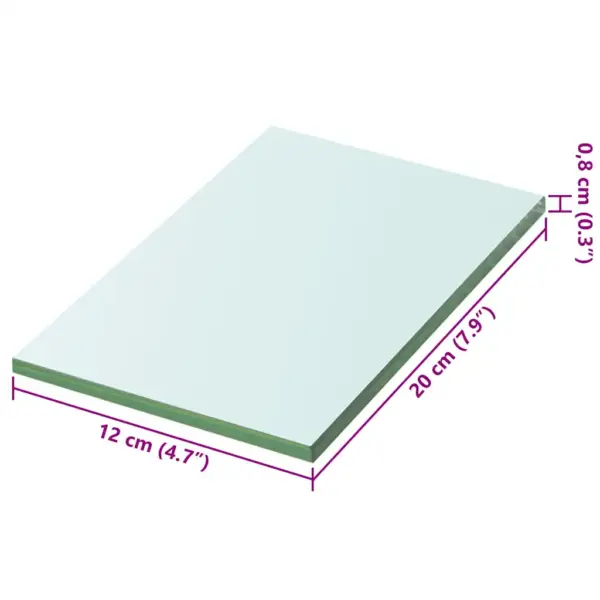 Läbipaistev karastatud klaasist riiuliplaat 20 x 12 cm – 3