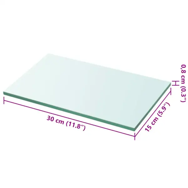 Läbipaistev karastatud klaasist riiuliplaat, 30 x 15 cm – 3