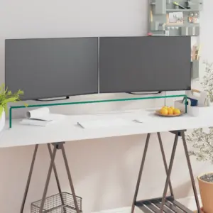 Läbipaistev klaasist telerialus / monitorialus 110 x 30 x 13 cm