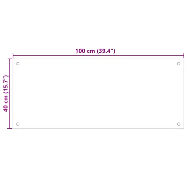 Karastatud klaasist köögi pritsmekaitse, läbipaistev, 100 x 40 cm – 10