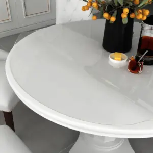 Ümmargune läbipaistev lauakaitse, PVC, Ø 90 cm, 1,6 mm