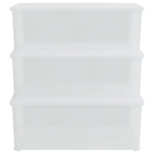 Läbipaistvad plastist hoiukastid ventilatsiooniavade ja lukustusklambritega, virnastatavad, 10 l, 3 tk, 37 x 26 x 13 cm - 3