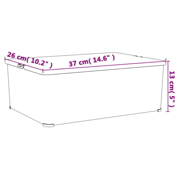 Läbipaistvad plastist hoiukastid ventilatsiooniavade ja lukustusklambritega, virnastatavad, 10 l, 3 tk, 37 x 26 x 13 cm - 5