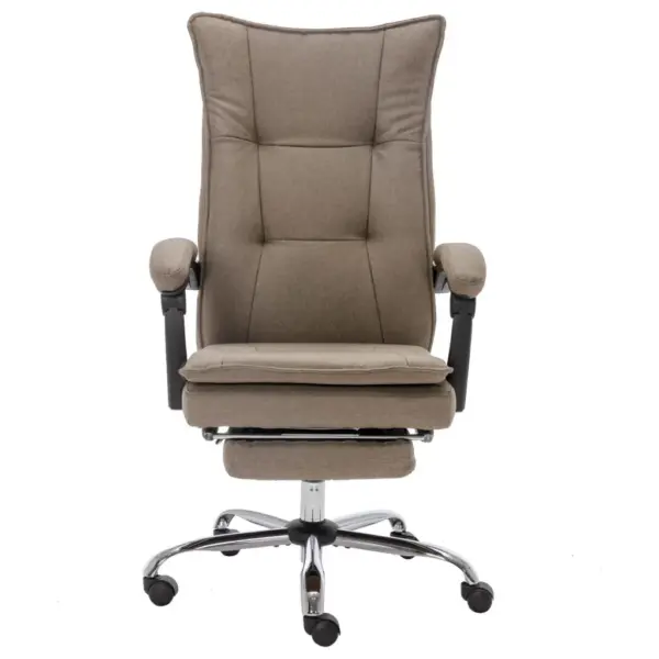 Lamamisfunktsiooniga kontoritool jalatoega, pruunikashall kangas, 64 x 68 x 113–120 cm – 2