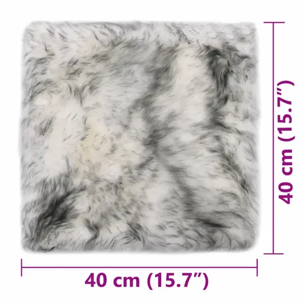 Kõrge karvaga lambanahast toolipadjad, tumehall segu, 2 tk, 40 x 40 cm – 6