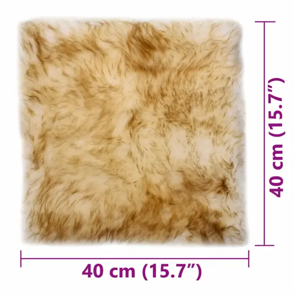 Kõrge karvaga ehtsast lambanahast toolipadjad, 2 tk, pruuni segutooni, 40 x 40 cm – 6