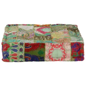 Lapitehnikas käsitöö-tumba tikanditega, 100% puuvill, mitmevärviline, 50 x 50 x 12 cm