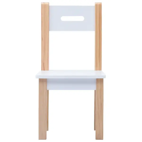 Laste laud ja 2 tooli komplekt kriiditahvliga, hoiuruumiga, MDF ja männipuit, valge ja puidutooni, laud 90 x 60 x 51 cm – 13