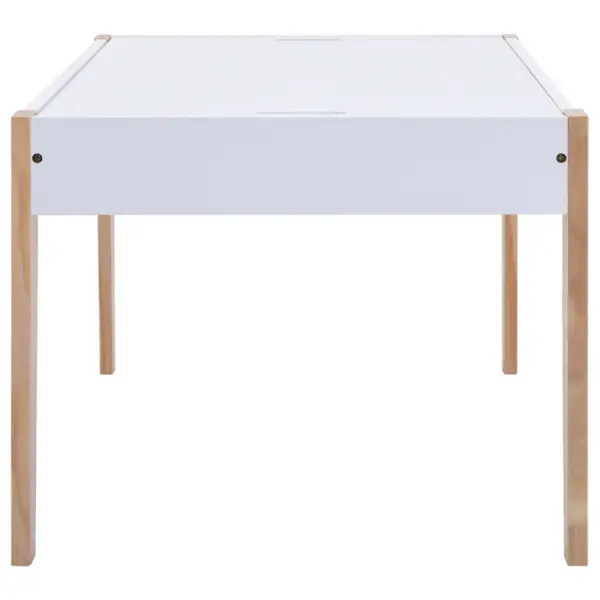 Laste laud ja 2 tooli komplekt kriiditahvliga, hoiuruumiga, MDF ja männipuit, valge ja puidutooni, laud 90 x 60 x 51 cm – 8