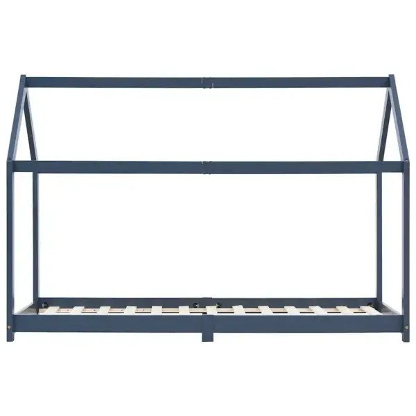 Laste puumaja stiilis voodiraam, hall männipuit, 90 x 200 cm – 3