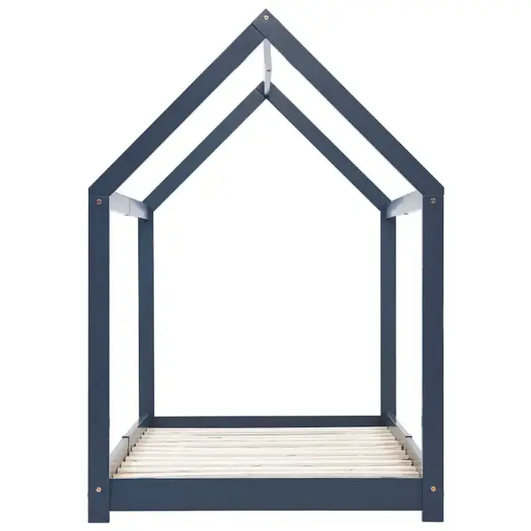 Laste puumaja stiilis voodiraam, hall männipuit, 90 x 200 cm – 4