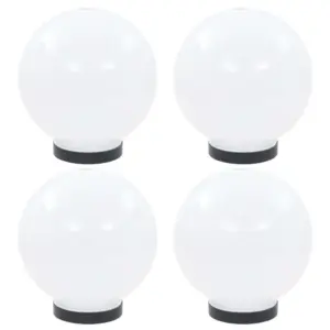 Kerakujulised LED aialambid, 20 cm, valge PMMA, 4 tk, E27, IP44