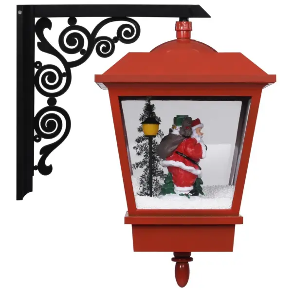 LED jõulu seinalamp lumesaju ja jõuluvanaga, punane-must, 40 x 27 x 45 cm – 3