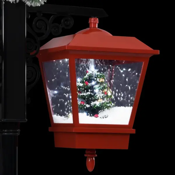 LED jõulutänavalamp jõuluvanaga, lumesaju efektiga, must ja punane, 81 x 40 x 188 cm – 8